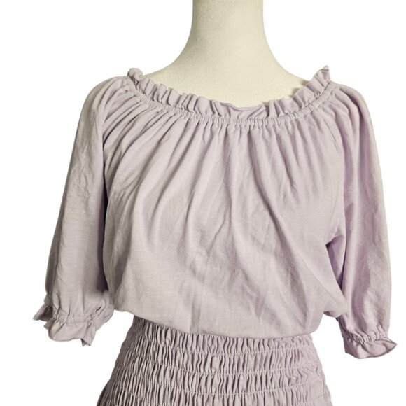 NWT SUNDRY Anthropologie Womens Midi Dress SZ Small Lilac Smocked Waist USA - Picture 5 of 12